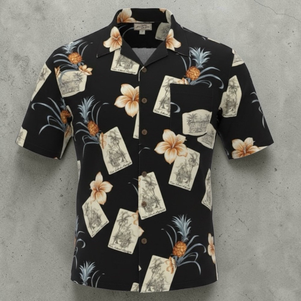 Vintage Men’s Large Silk Hawaiian Button Down Shirt Jamaica Jaxx